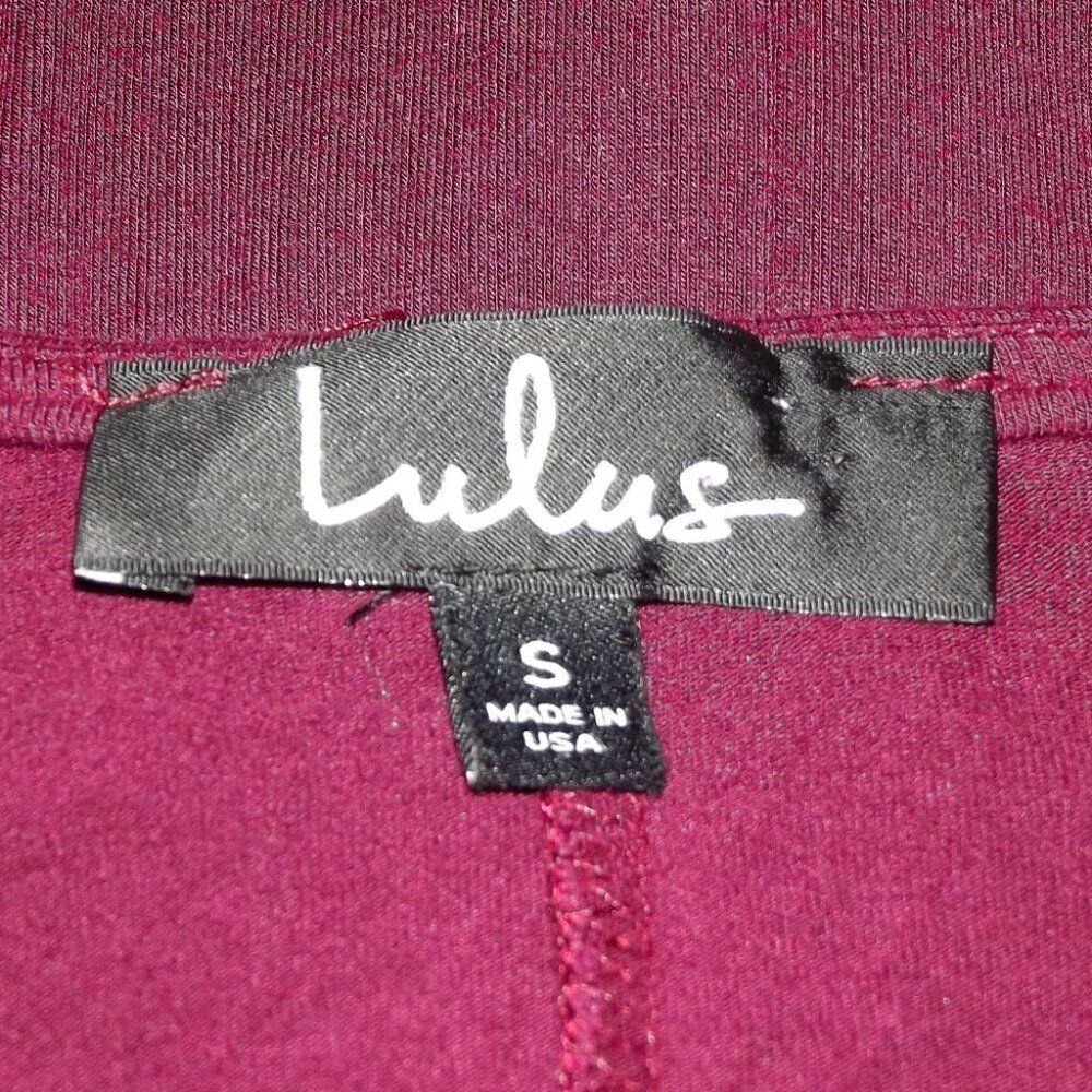 Lulus Jersey Swing Dress, S, Wine Red, 3/4 sleeve, Mini Length, Pockets - Picture 10 of 12